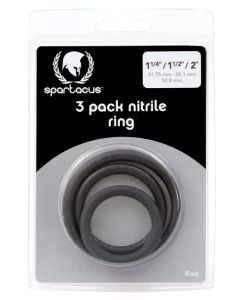 Spartacus Nitrile Cock Ring Set - Pack of 3