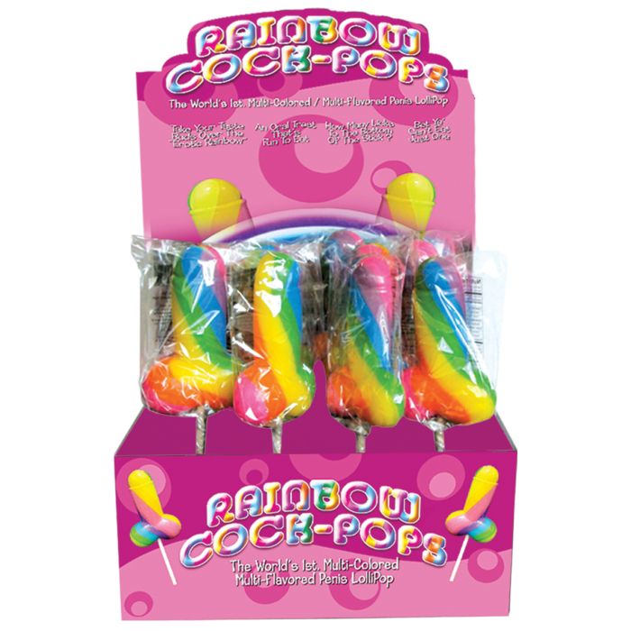 Rainbow Cock Pops - Display of 12