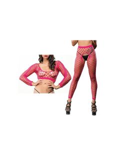 Beverly Hills Naughty Girl Crotchless All Over Mesh Leggings O/S