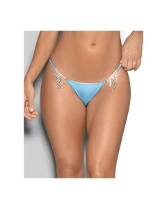 Blue Crystal Black Light Dancewear Jeweled Bottom w/Ruching Blue O/S