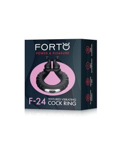 Forto F-24 Textured Vibrating Cock Ring - Black