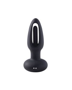 Snuggy Flapping Anal Plug Vibrator- Black