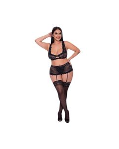 Ooh La Lace Bralette, Garter Skirt & G-String QN