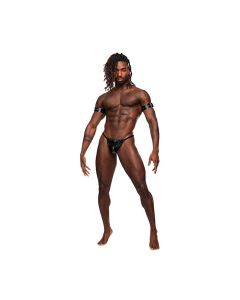 Pisces PU Leather Bicep & Back Harness Black O/S