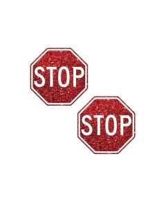 Neva Nude Stop Sign Glitter Pasties - Red O/S