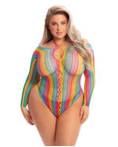 Pink Lipstick More Color Long Sleeve Bodysuit QN