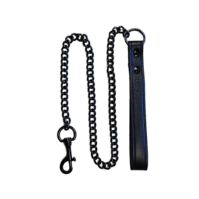 Rouge Leather Lead - Black with Black