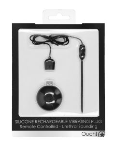Shots Ouch Urethral Sounding Silicone Rechargeable & Remote Controlled Vibrating Plug