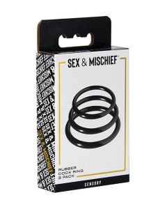 Sex & Mischief Nitrile Cock Ring Pack of 3