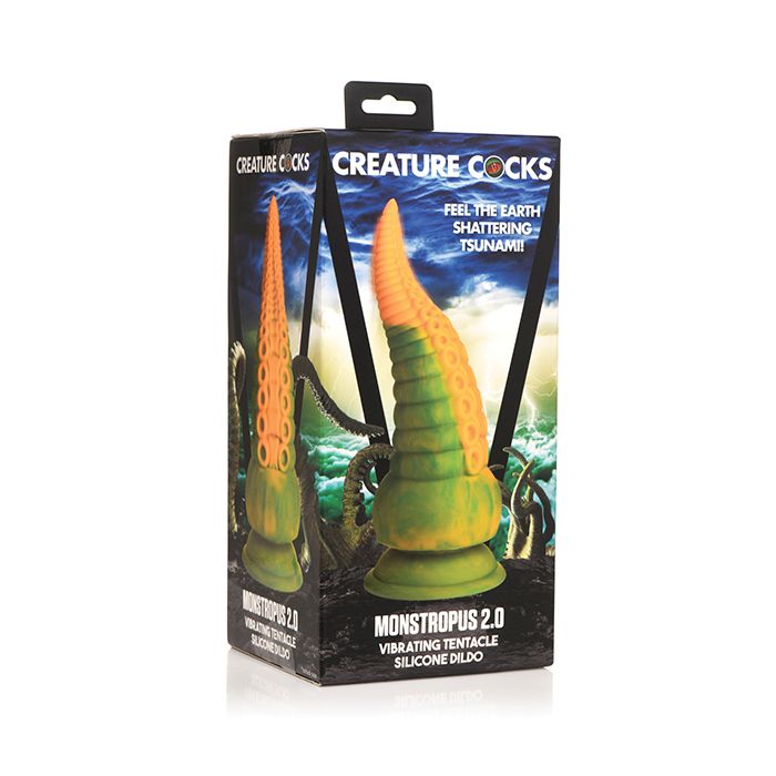 Creature Cocks Monstropus 2.0 Vibrating Tentacle Silicone Dildo - Yellow/Green