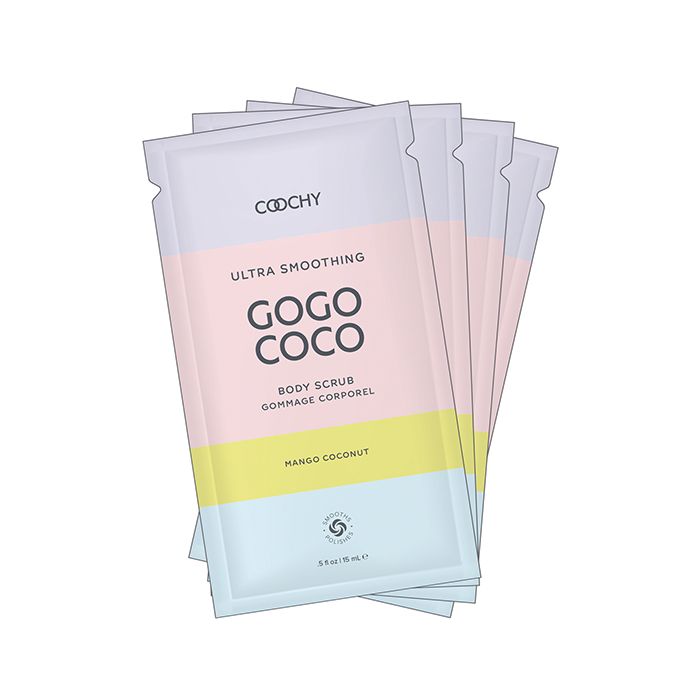 COOCHY Ultra Smoothing Body Scrub - .35 oz Mango Coconut Foil Bag of 24
