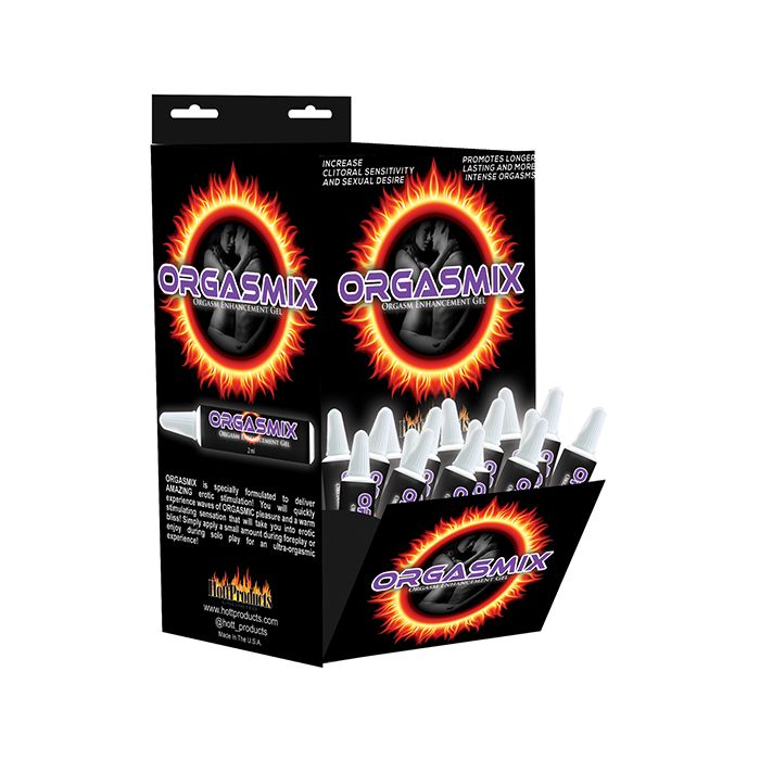 Orgasmix Orgasm Enhancement Gel 2 mL Tubes Wall Mount Display - Display of 144