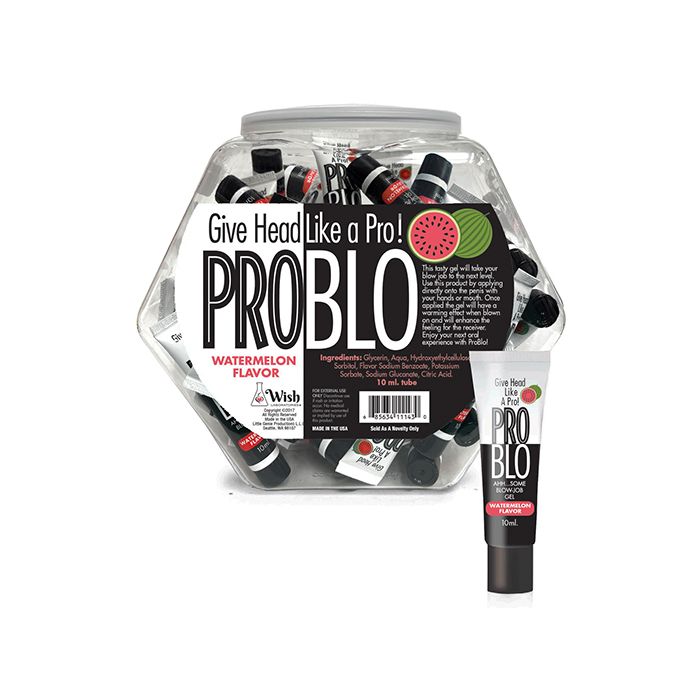 Pro Blo Oral Pleasure Gel 65 Pack Fishbowl - 10ml Watermelon