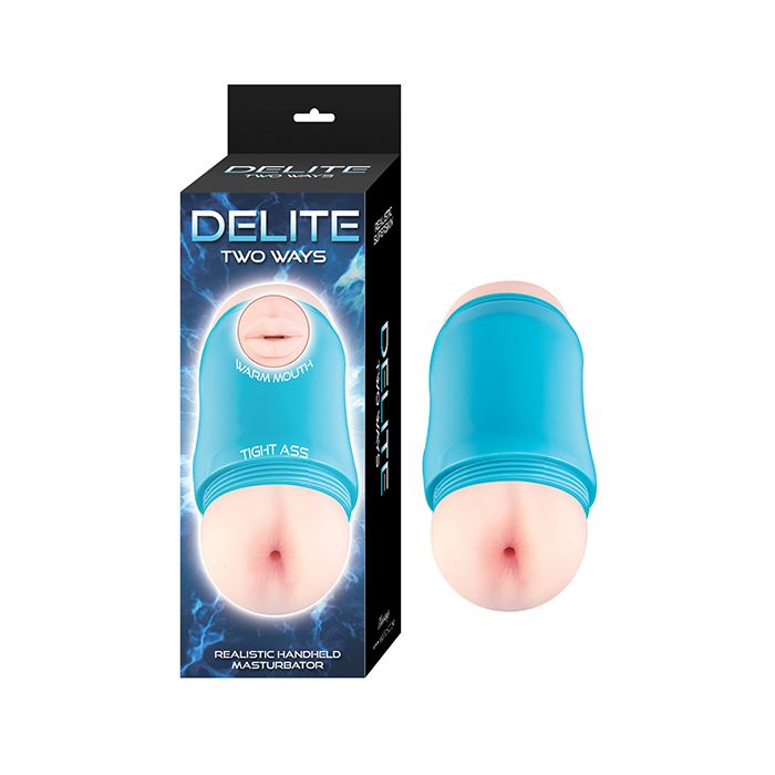 Delite Two Ways Mouth & Ass Masturbator - White