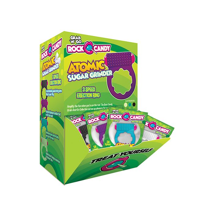 Rock Candy Atomic Sugar Grinder 3 Speed C-Ring - Asst. Colors Display of 24