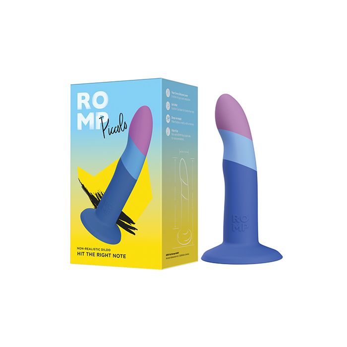ROMP Piccolo 3 Color Dildo - Blue