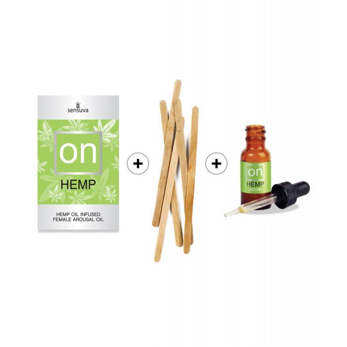Sensuva ON Hemp Oil Infused Female Arousal Oil 12pc Refill Kit w/Tester & Stir Sticks
