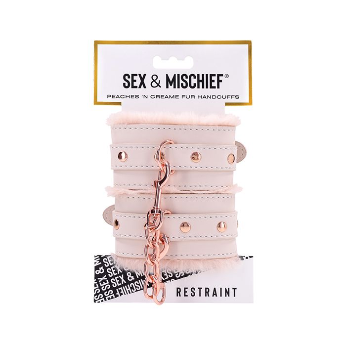 Sex & Mischief Peaches 'n CreaMe Fur Handcuffs