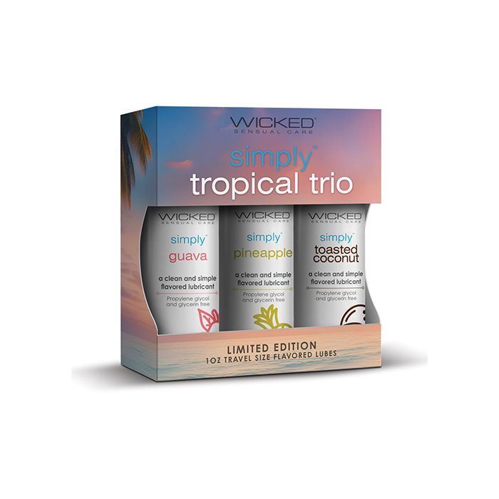 Wicked Sensual Care Tropical Trio Travel Size Flavored Lubes - 1 oz Bottles